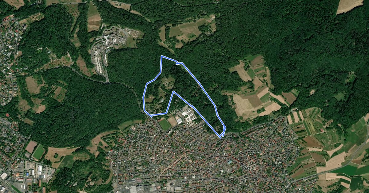 Маршрут AOK-Trail Nordic Walking Grün на спутниковом снимке