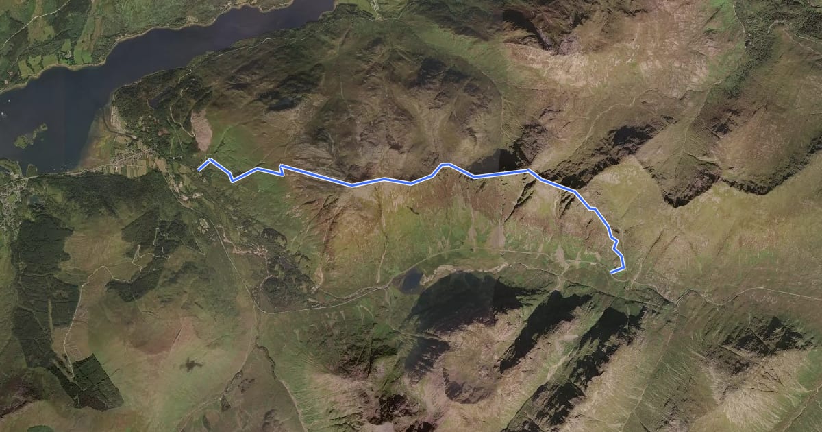Маршрут Aonoch Eagach Trail на спутниковом снимке