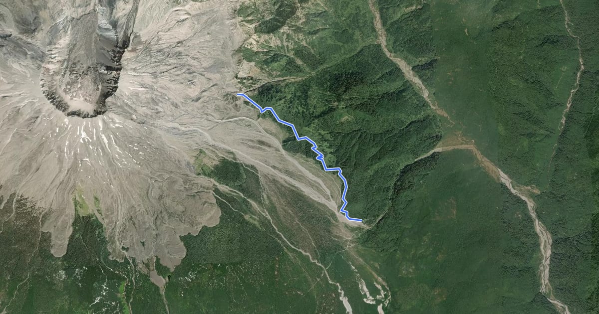 Маршрут Ape Canyon Trail на спутниковом снимке