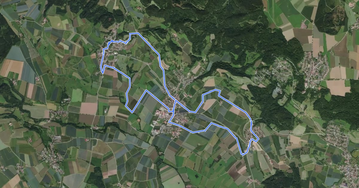 Маршрут Apfelrundweg Frickingen - Altheim - Leustetten на спутниковом снимке