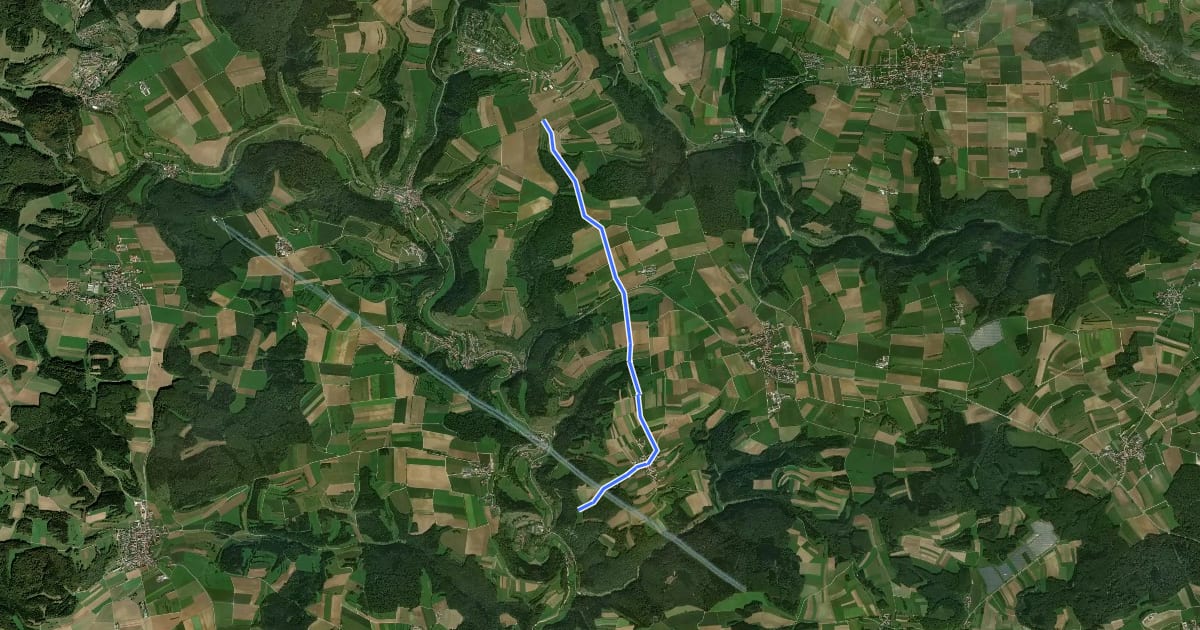 Маршрут Apfelstetten - Hohengundelfingen на спутниковом снимке