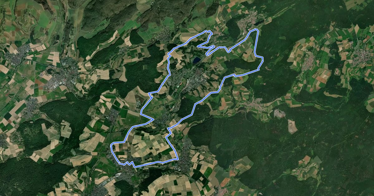 Маршрут Apfelwein- und Obstwiesenroute - Regionalschleife Wetteraukreis Nr. 4 на спутниковом снимке