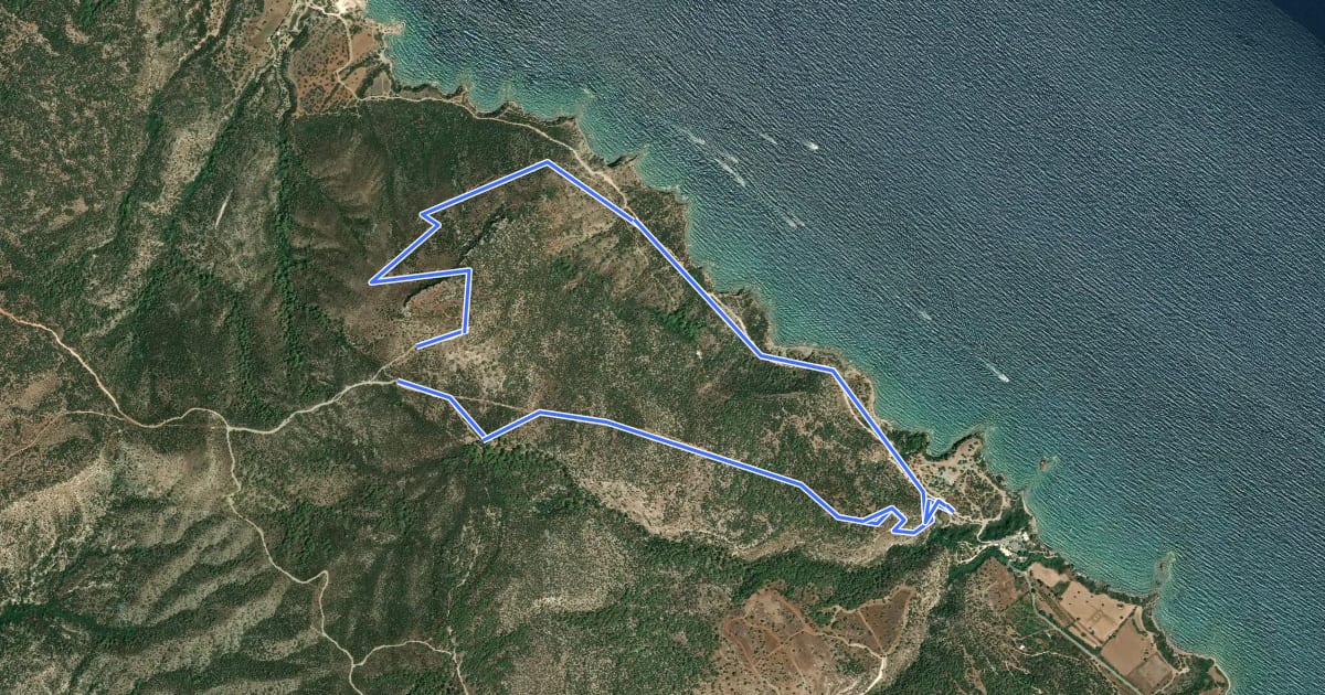 Маршрут Aphrodite Natural Trail на спутниковом снимке