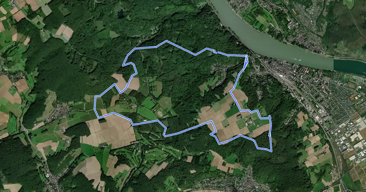 Маршрут Apollinaris-Schleife (Rheinburgenweg Rundtour) на спутниковом снимке