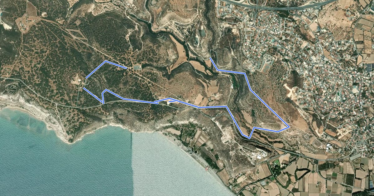 Маршрут Apollo Hylates Nature Trail на спутниковом снимке