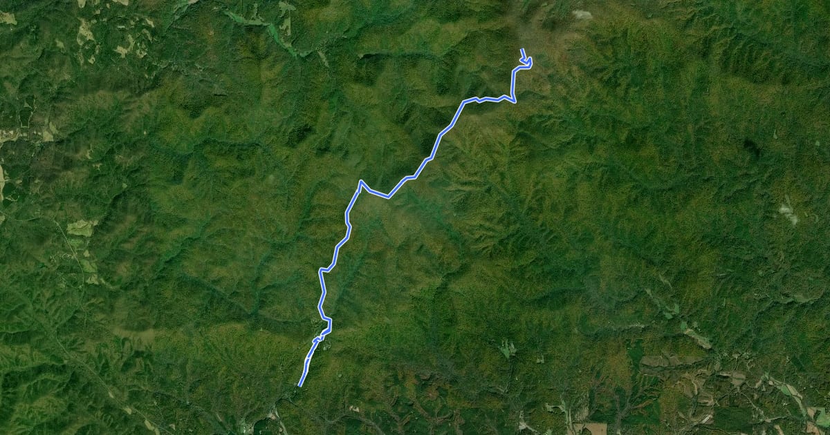 Маршрут Appalachian Approach Trail на спутниковом снимке