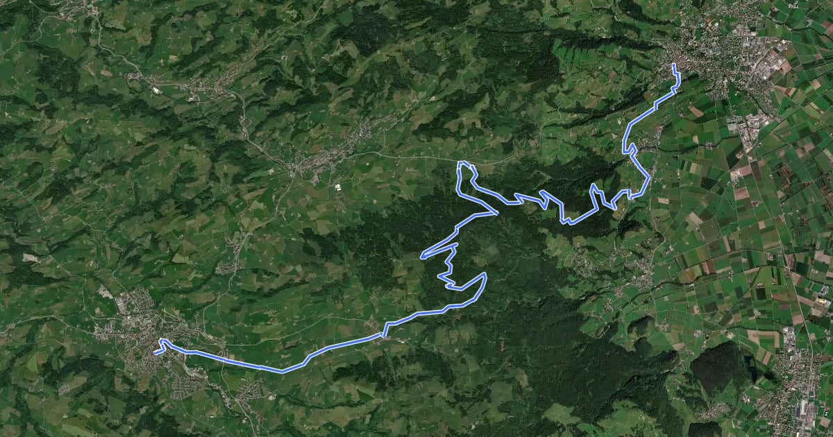 Маршрут Appenzell Rheintal Bike на спутниковом снимке