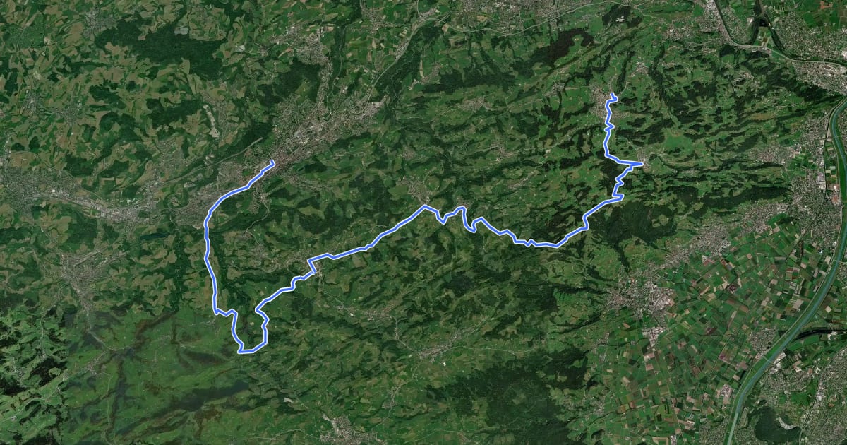 Маршрут Appenzeller Aussichtsroute на спутниковом снимке
