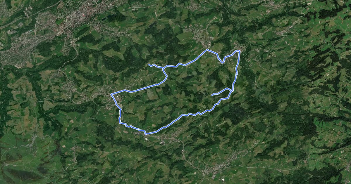 Маршрут Appenzeller Mittelland-Route на спутниковом снимке