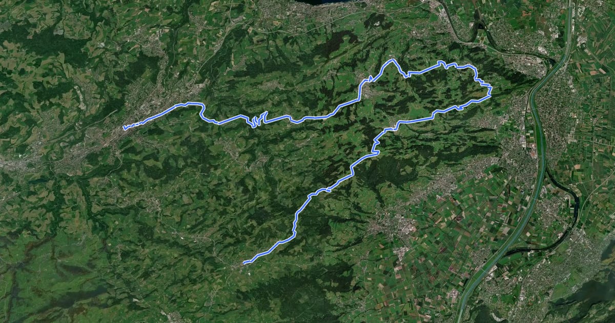 Маршрут Appenzeller Route на спутниковом снимке