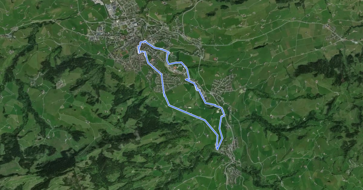 Маршрут Appenzeller Rundweg на спутниковом снимке