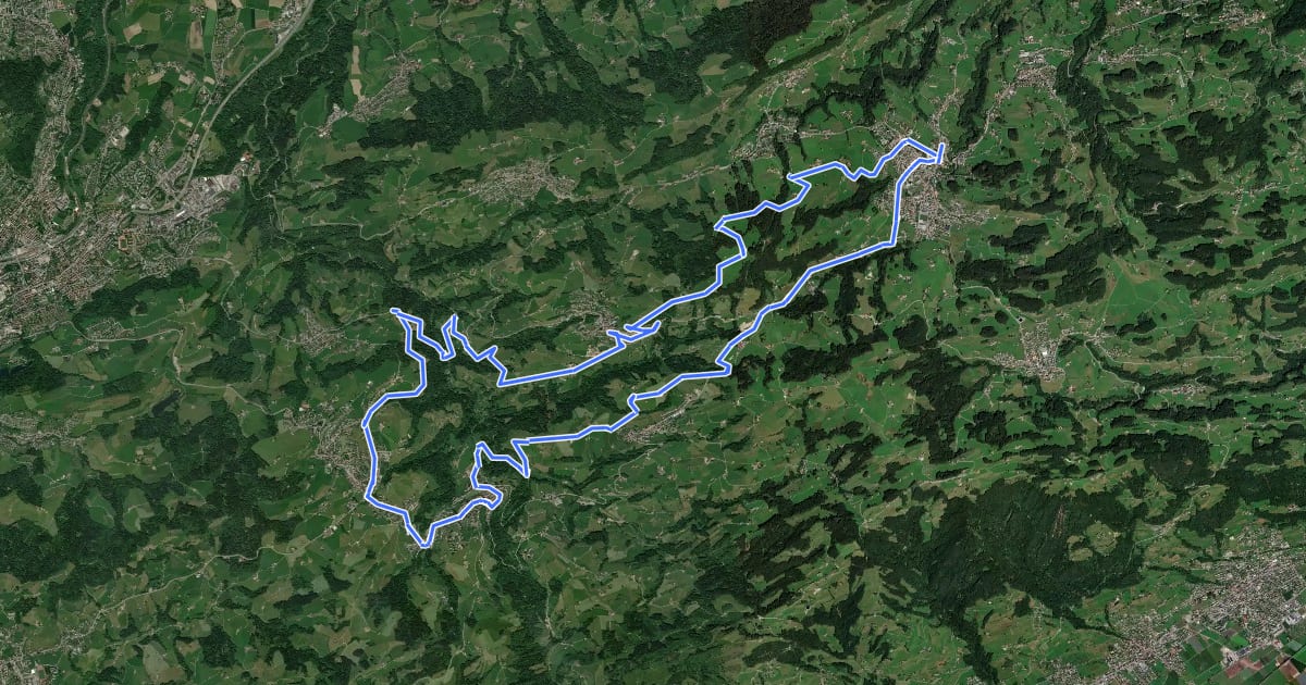 Маршрут Appenzeller Vorderland-Route на спутниковом снимке