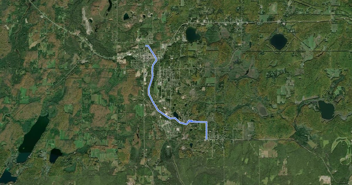 Маршрут Apple Blossom Trail на спутниковом снимке
