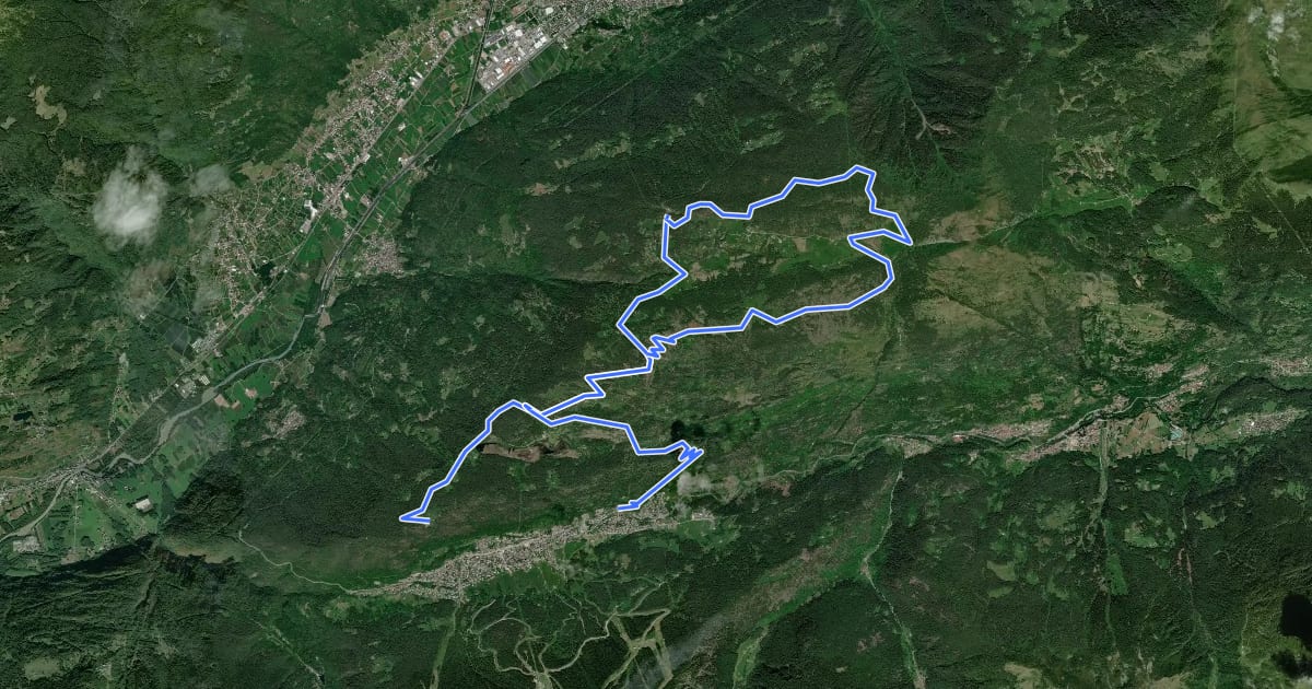 Маршрут Aprica - Padrio - Piscè на спутниковом снимке