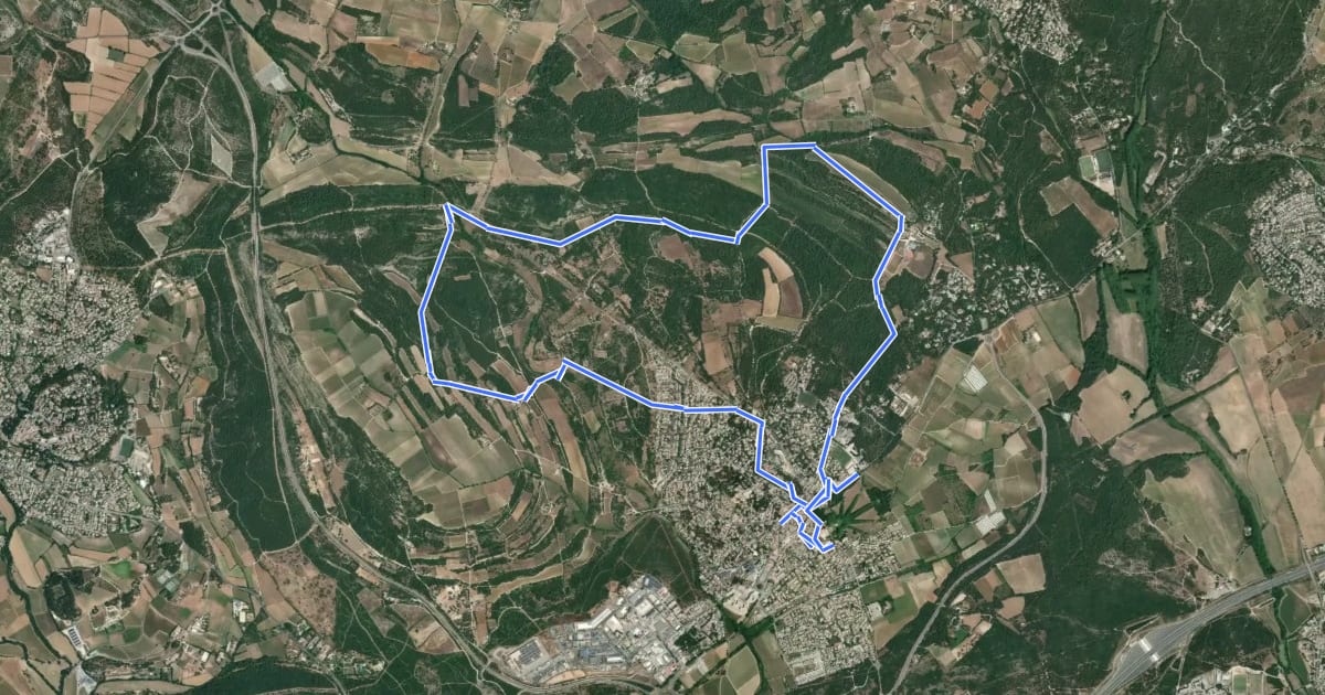 Маршрут Aqueduc de Castries на спутниковом снимке