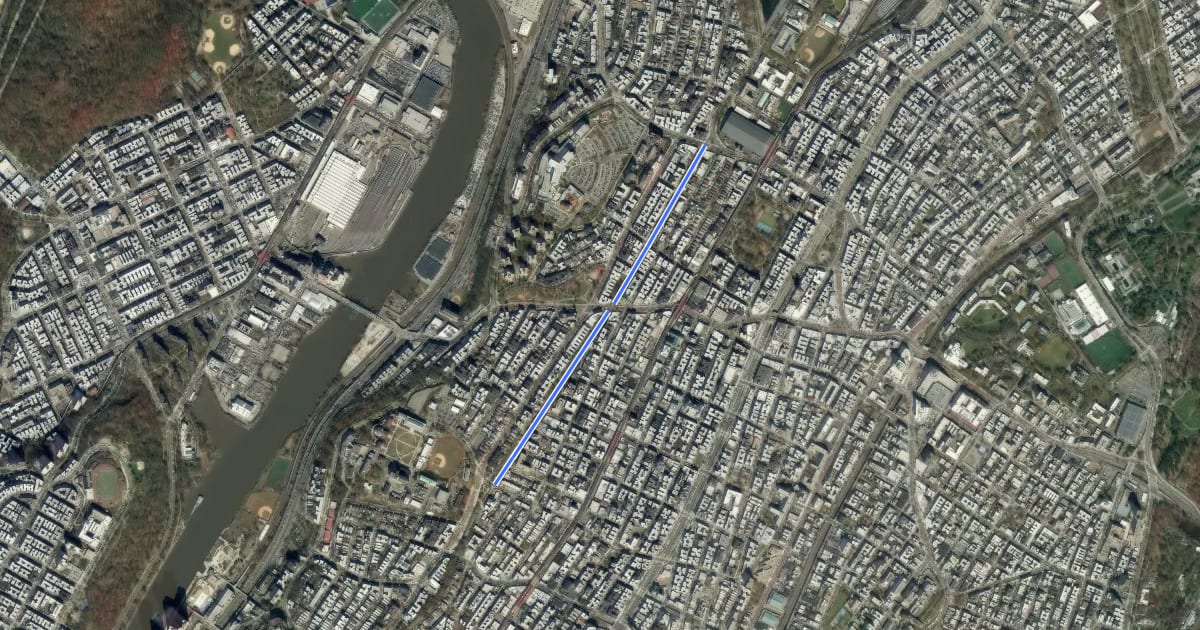 Маршрут Aqueduct Walk на спутниковом снимке