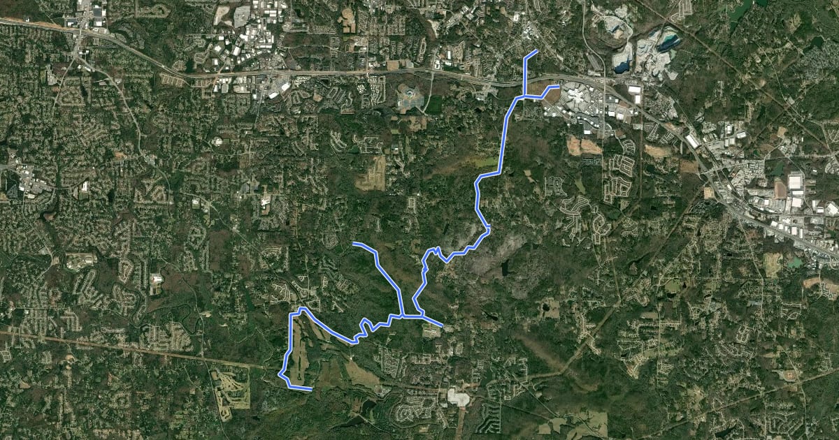 Маршрут Arabia Mountain PATH Trail на спутниковом снимке