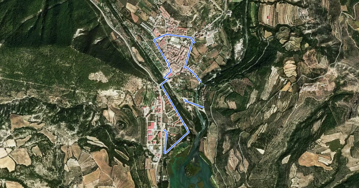 Маршрут Aramunt-Sant Martí de Canals на спутниковом снимке