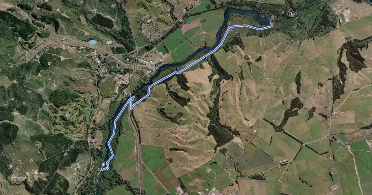 Маршрут Aratiatia Dam Ride на спутниковом снимке