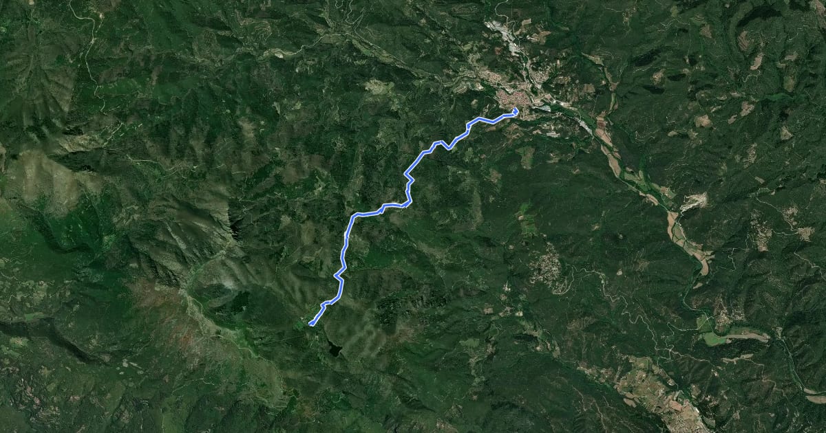 Маршрут Arbúcies - Santa Fe de Montseny на спутниковом снимке
