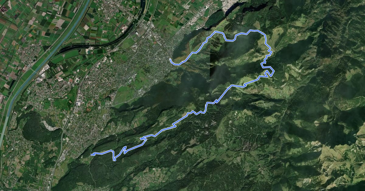 Маршрут Arbogast-Milrütte-Fluhereck-Schuttannen на спутниковом снимке