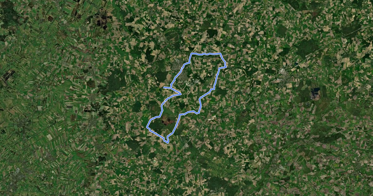 Маршрут Archäologieroute Radweg на спутниковом снимке