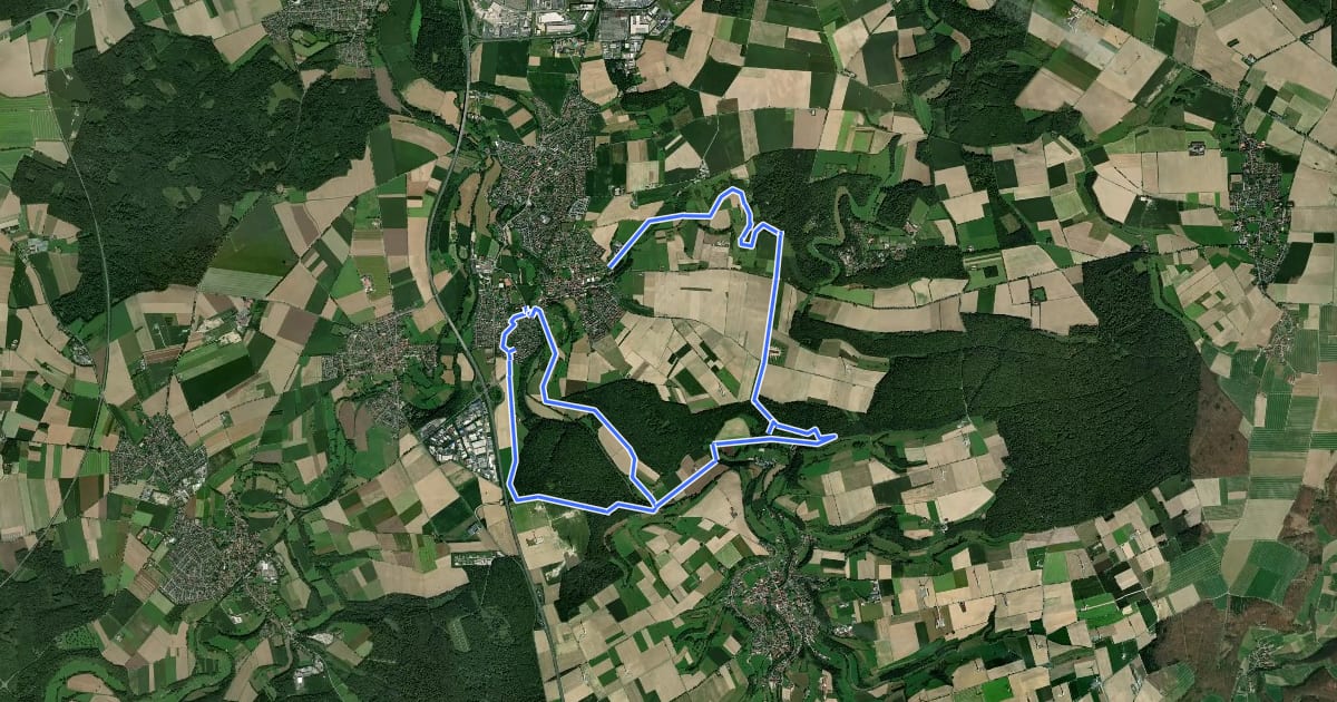 Маршрут Archäologischer Wanderweg Borchen на спутниковом снимке