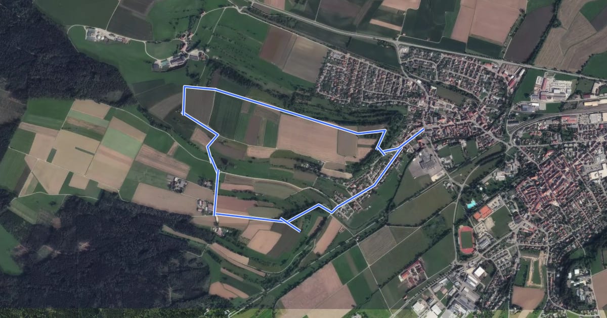 Маршрут Archäologischer Wanderweg Mengen-Ennetach на спутниковом снимке