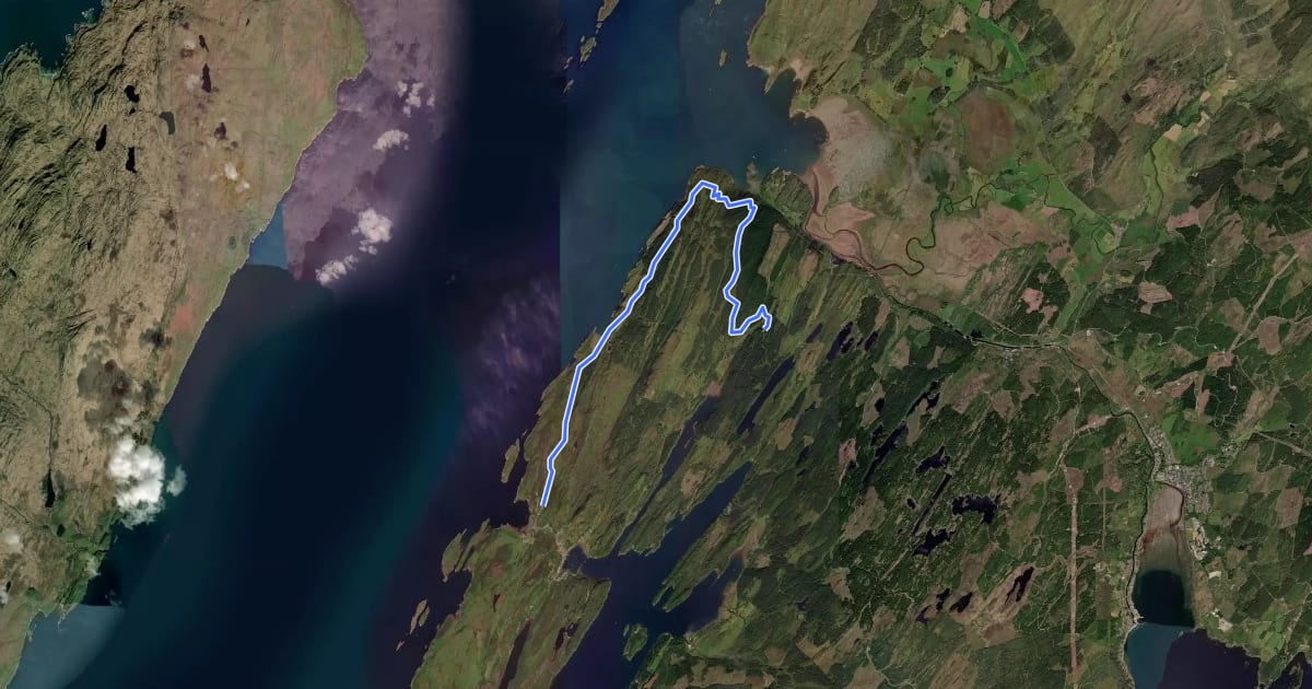 Маршрут Ardnoe Cycle Trail на спутниковом снимке
