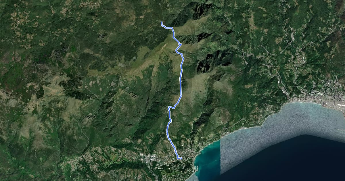 Маршрут Arenzano - Passo del Faiallo на спутниковом снимке