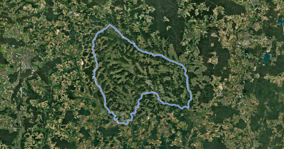 Маршрут Arge 10 Hohenfels Radtour на спутниковом снимке