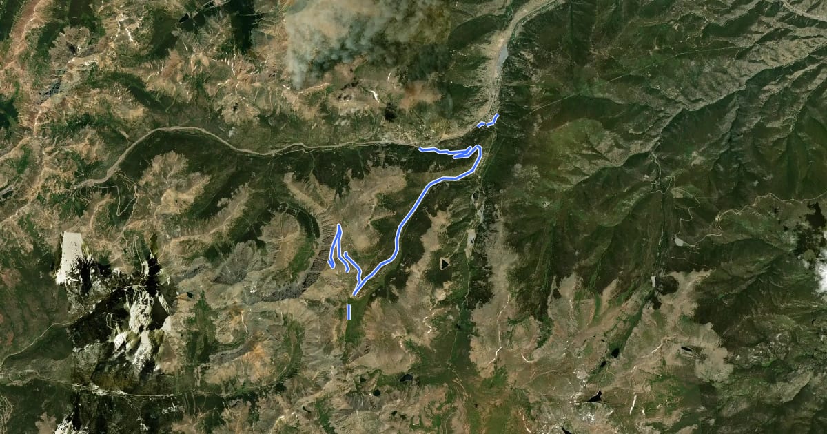 Маршрут Argentine Central Railroad Grade Trail на спутниковом снимке