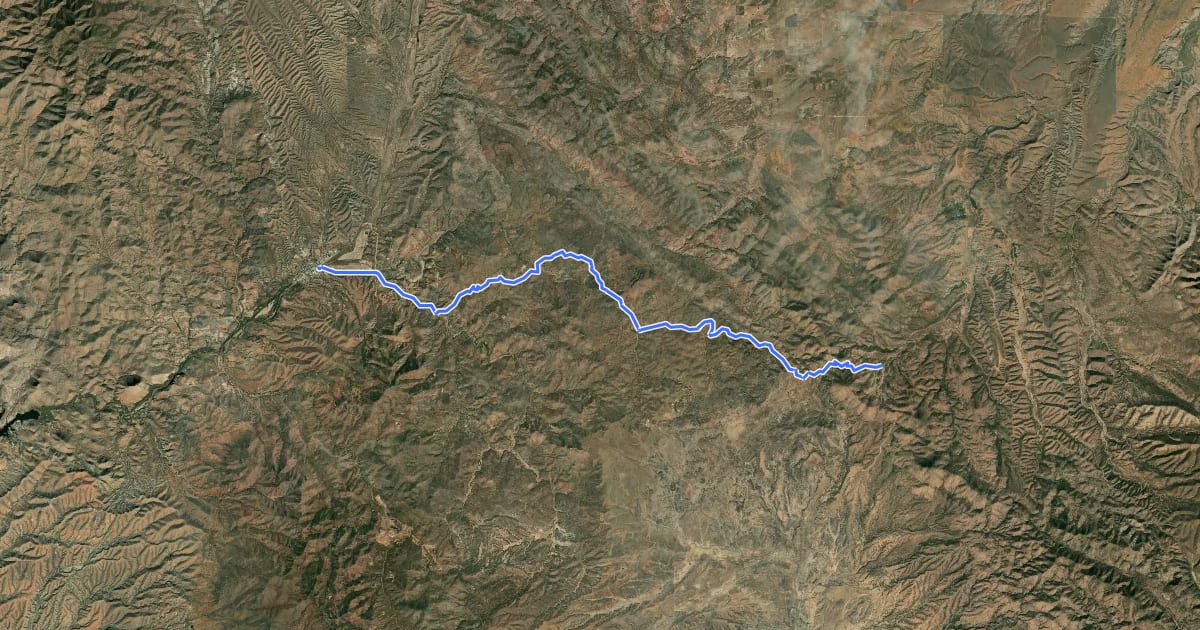 Маршрут Arizona Trail #3 Canelo Hills Wast на спутниковом снимке