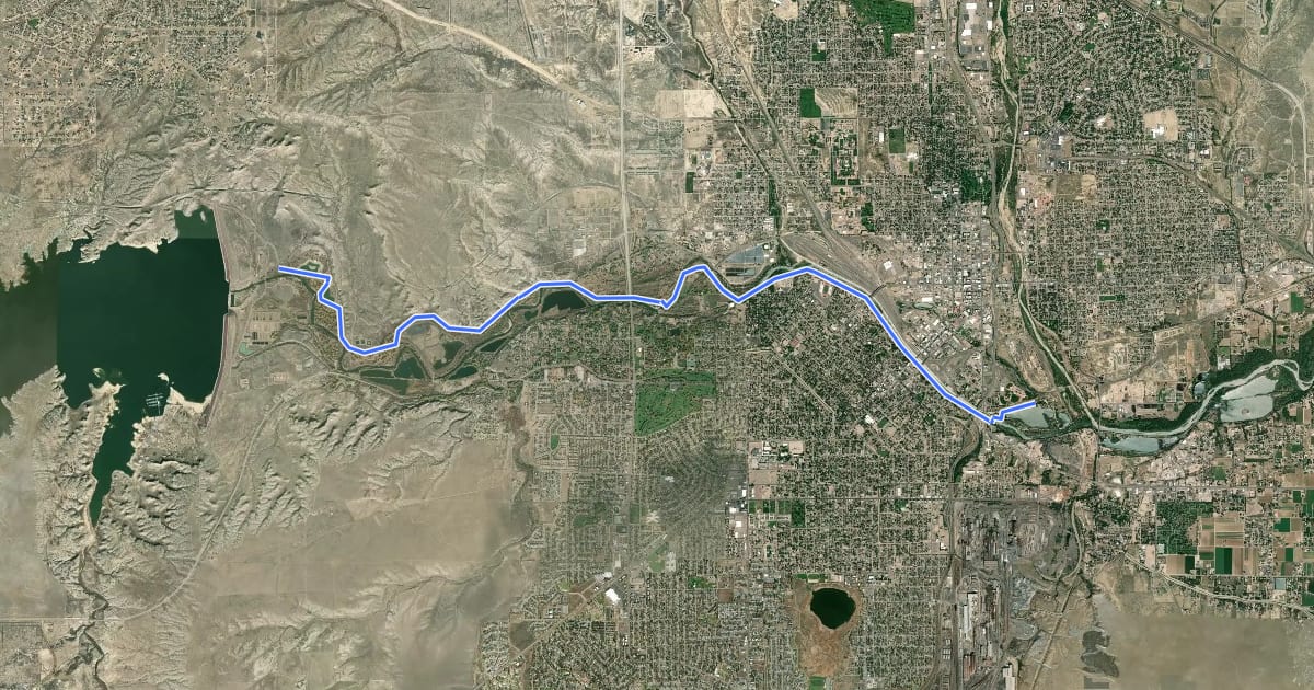 Маршрут Arkansas River Multi-Use Path на спутниковом снимке
