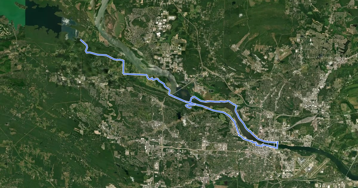 Маршрут Arkansas River Trail на спутниковом снимке