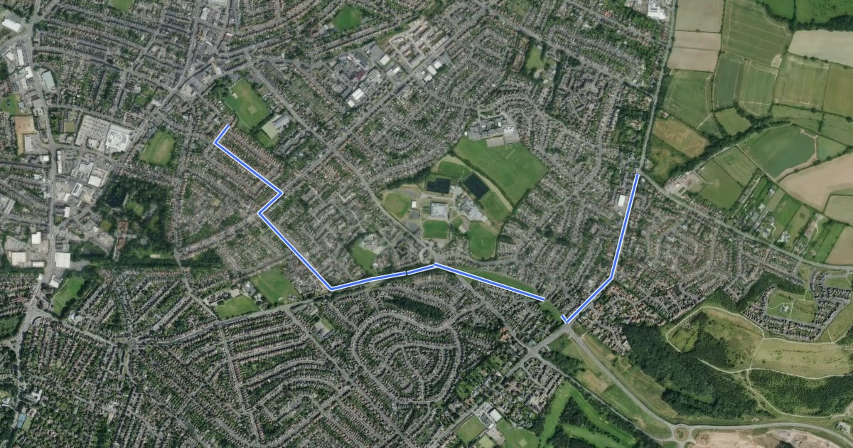 Маршрут Arnold <> Gedling Country Park на спутниковом снимке