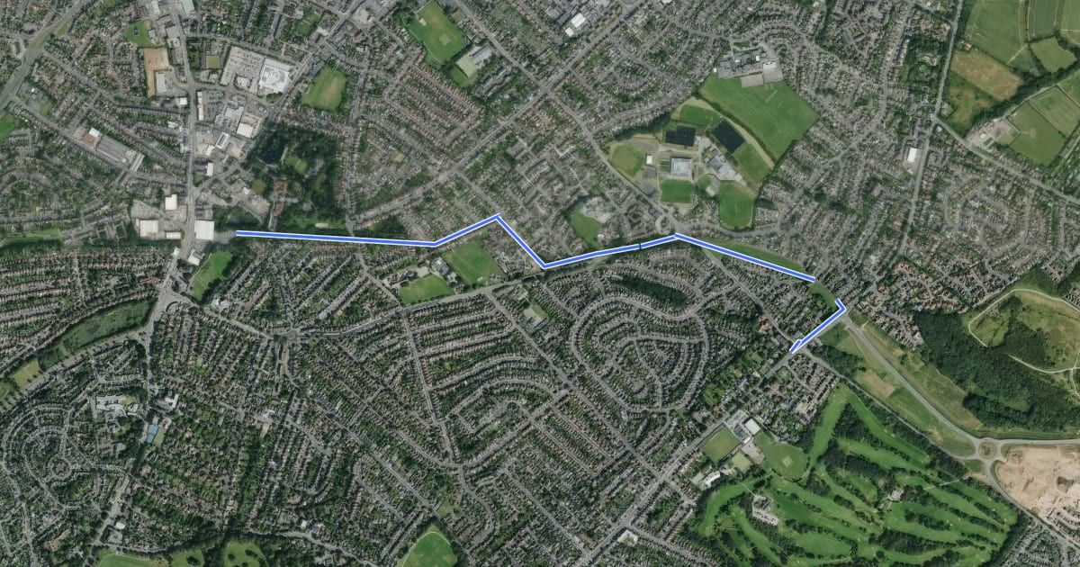 Маршрут Arnolt Hill Park <> Mapperley & Carlton на спутниковом снимке