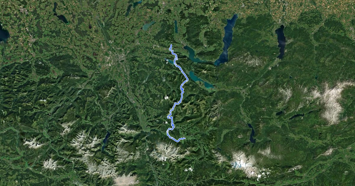 Маршрут Arnoweg (Voralpen) на спутниковом снимке