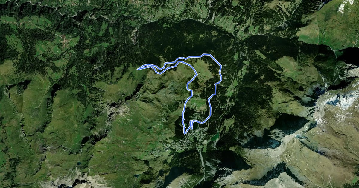 Маршрут Arosa–Ochsenalp на спутниковом снимке