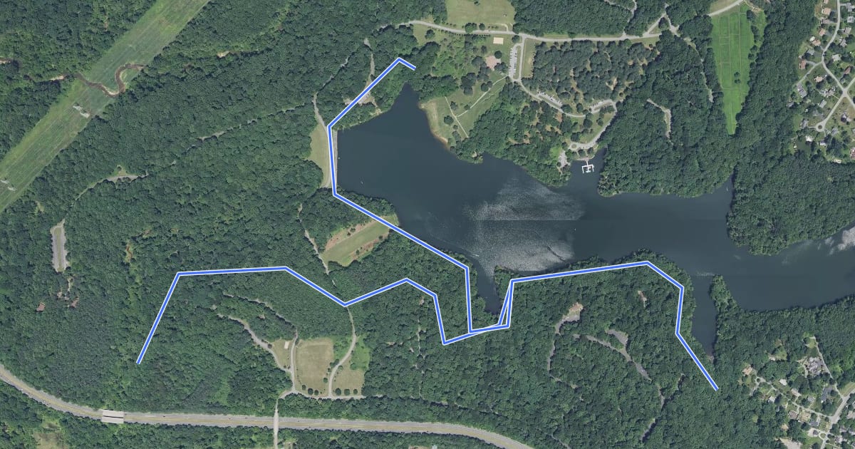 Маршрут Around Clopper Lake на спутниковом снимке