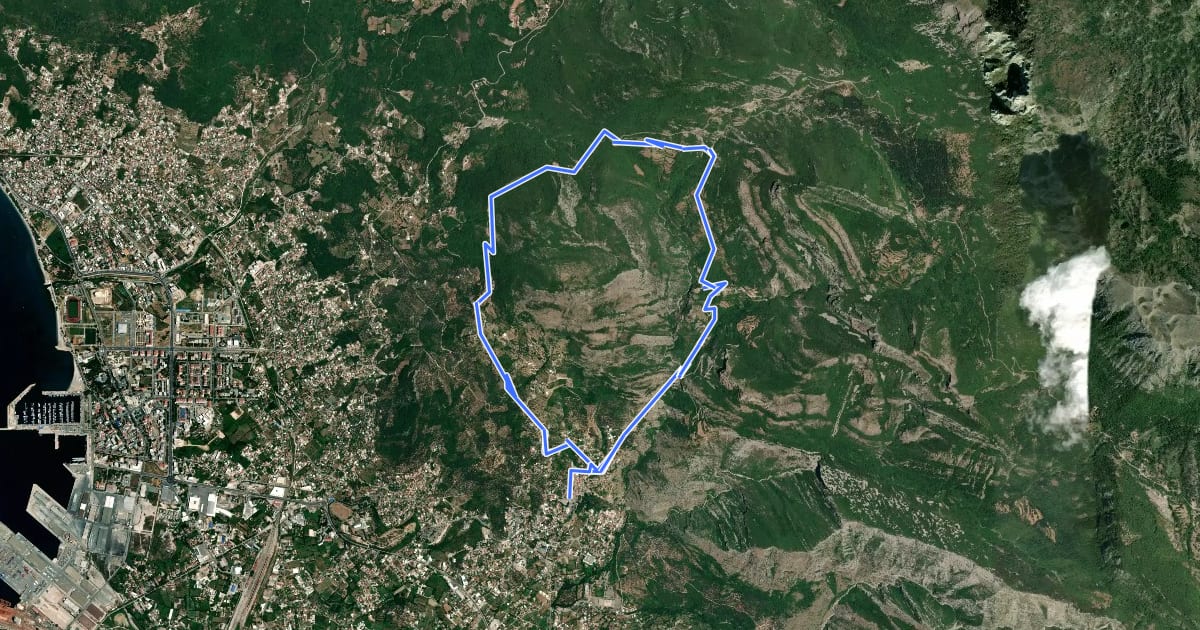 Маршрут Around Stari Bar на спутниковом снимке