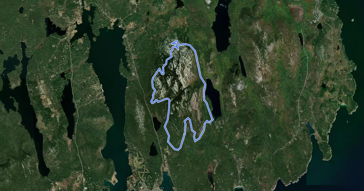 Маршрут Around the Mountain Loop на спутниковом снимке