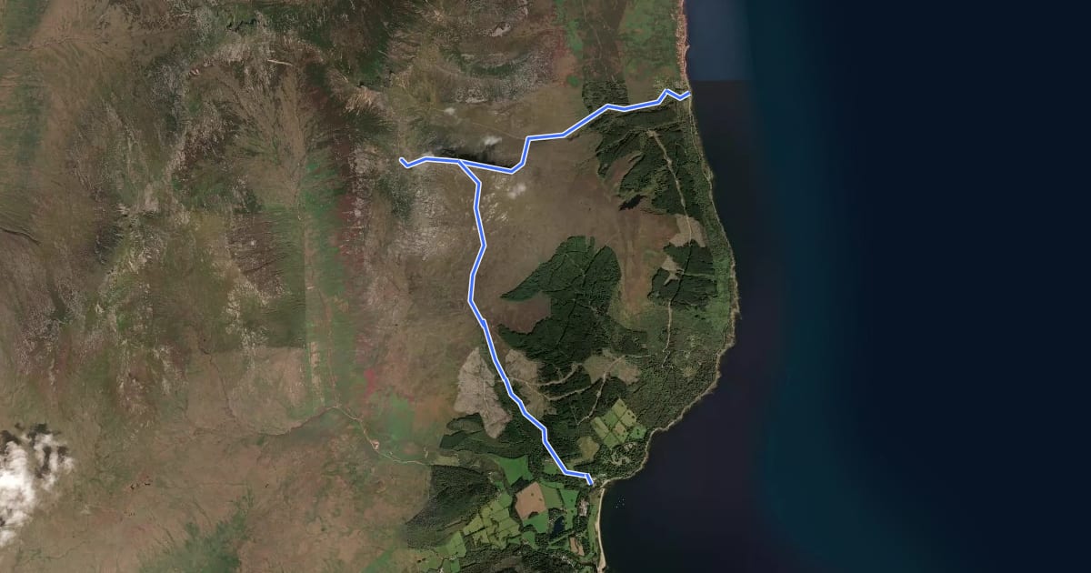 Маршрут Arran Coastal Way: Alternative via Goat Fell на спутниковом снимке
