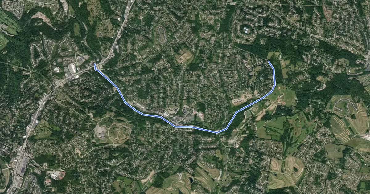 Маршрут Arrowhead Trail на спутниковом снимке