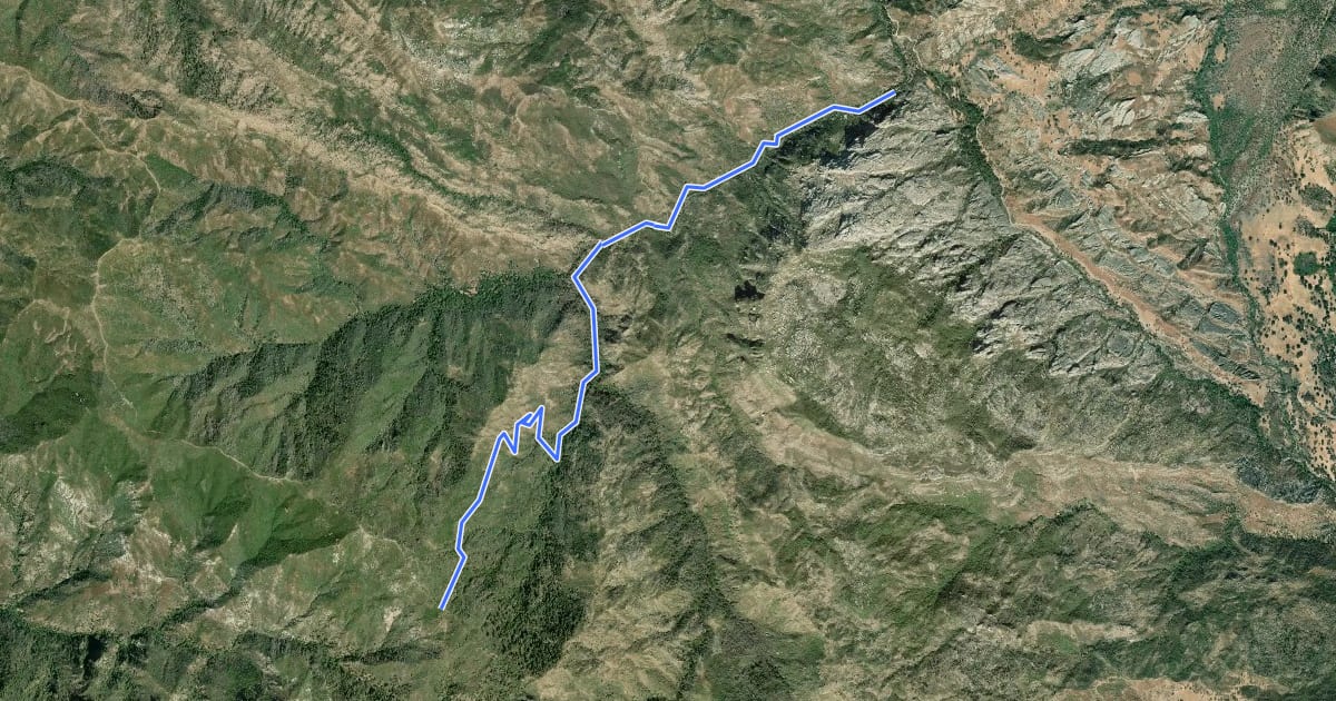 Маршрут Arroyo Seco Trail на спутниковом снимке