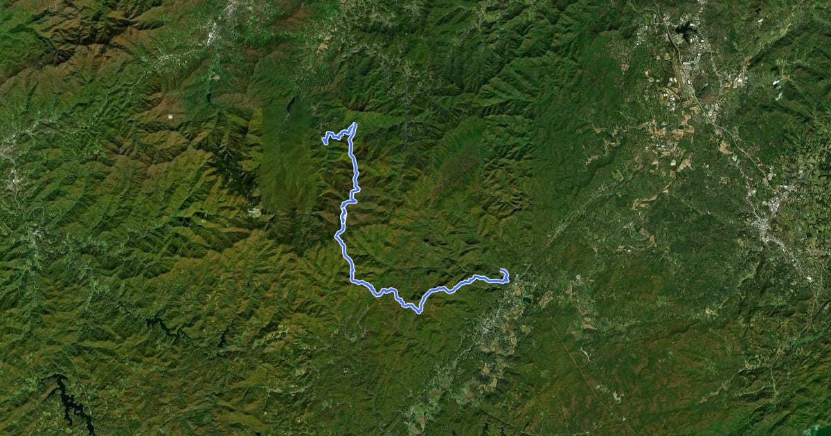 Маршрут Art Loeb Trail на спутниковом снимке