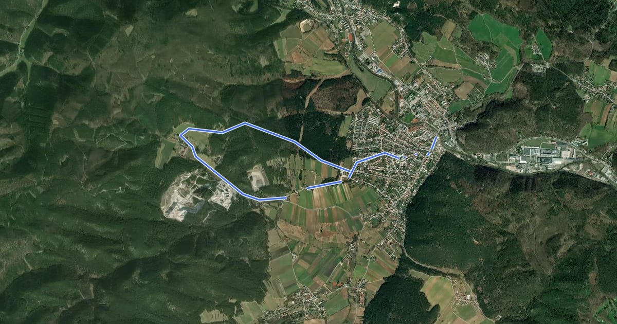 Маршрут Arthur Krupp Runde (Berndorf) на спутниковом снимке