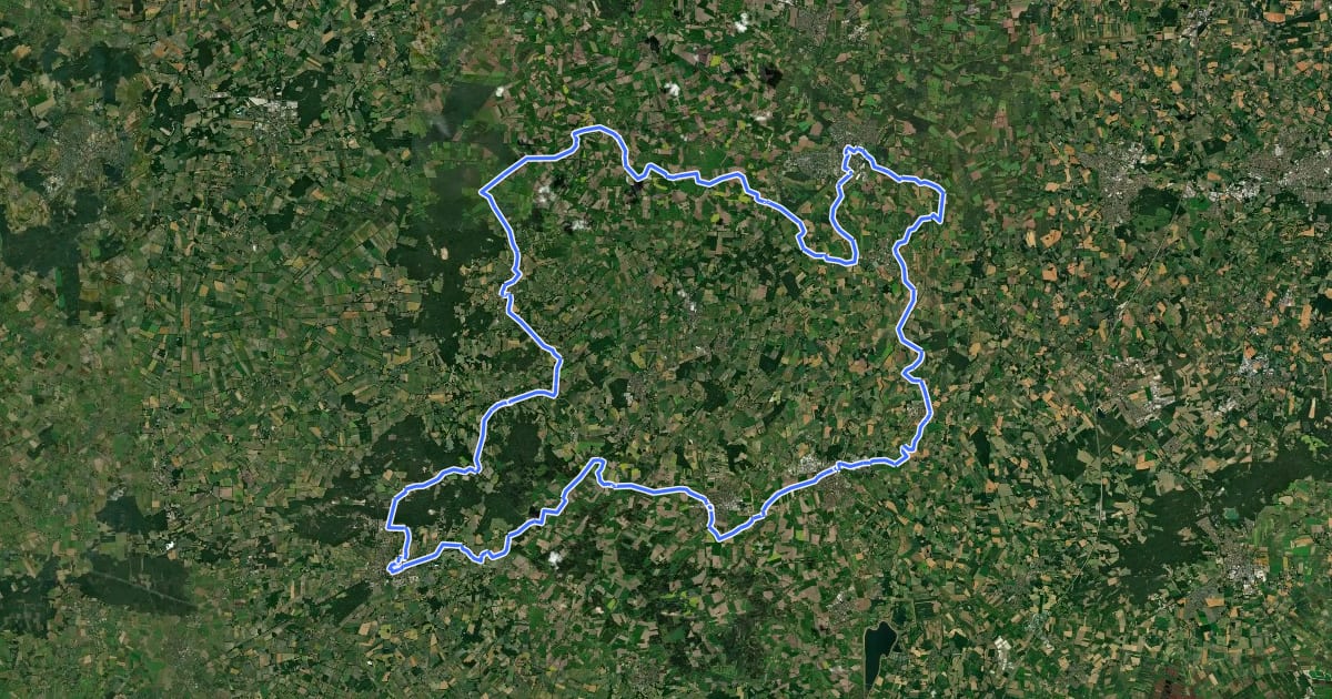 Маршрут Artland-Rad-Tour на спутниковом снимке