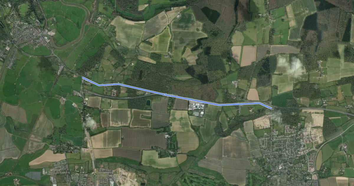 Маршрут Arundel Road (A27) Cycle Route на спутниковом снимке