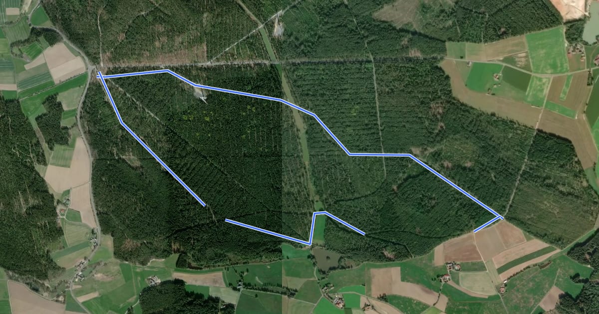 Маршрут Arzberg [2] Preußenweg на спутниковом снимке